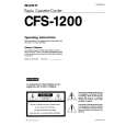 SONY CFS-1200 Owner's Manual