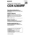 SONY CDX-U303RF Owner's Manual