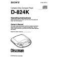 SONY D-824K Owner's Manual