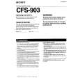 SONY CFS-903 Owner's Manual